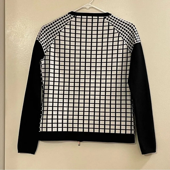 KAREN MILLEN NWOT Windowpane Zip Front Cardigan - Picture 4 of 6
